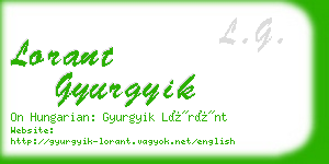 lorant gyurgyik business card